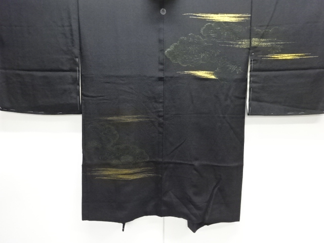 JAPANESE ANTIQUE HAORI / TAISHO ROMAN STYLE / URUSHI / WOVEN PINE & BAMBOO